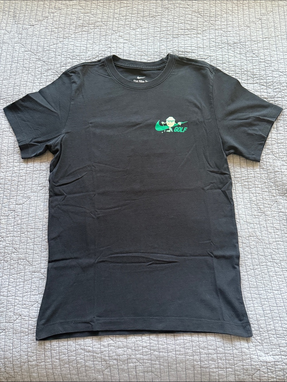 Nike Black Short Sleeve Tee with Green Golf logo / Swoosh